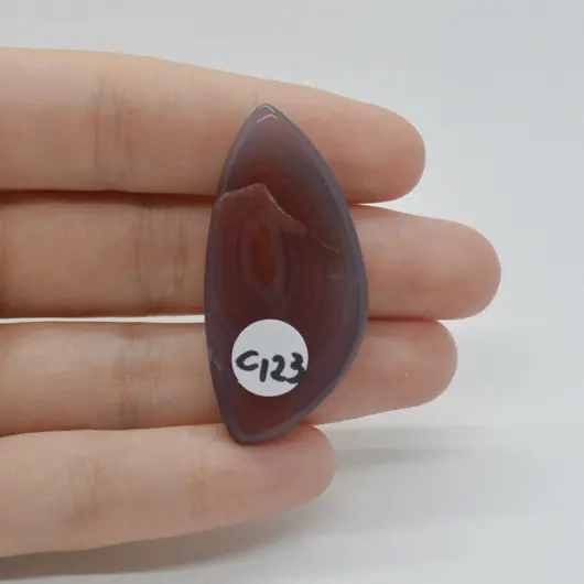 Cabochon Agat Botswana Portocaliu 45x21x7mm C123, imagine 2