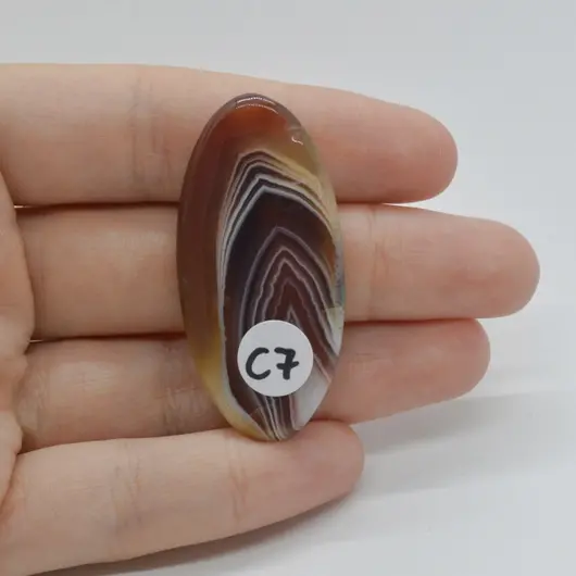 Cabochon Agat Botswana Portocaliu 46x22x6mm C7, imagine 2