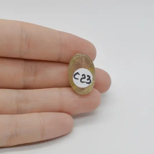 Cabochon Cuart Rutilat 21x14x7mm C23, imagine 2