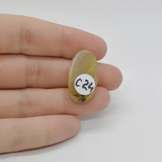 Cabochon Cuart Rutilat 25x14x7mm C24, imagine 2