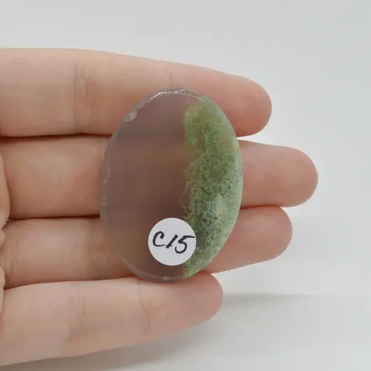 Cabochon Agat Moss Indonezia 42x30x6mm C15, imagine 2