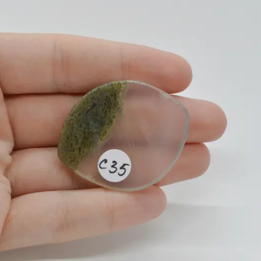 Cabochon Agat Moss Indonezia 42x34x6mm C35, imagine 2