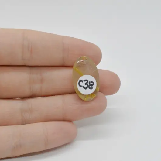 Cabochon Cuart Rutilat 23x14x6mm C38, imagine 2