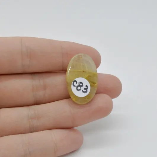 Cabochon Cuart Rutilat 26x16x6mm C83, imagine 2