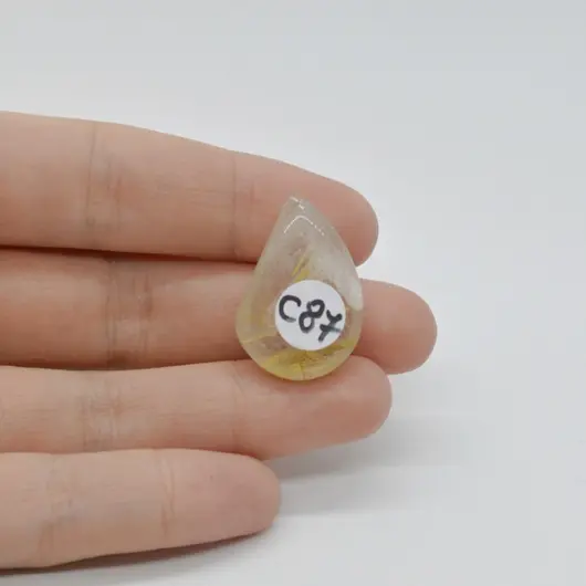 Cabochon Cuart Rutilat 26x18x8mm C87, imagine 2