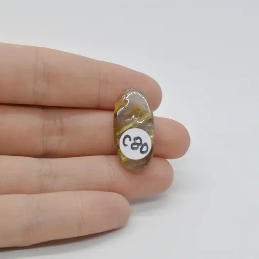 Cabochon Cuart Rutilat 27x13x6mm C80, imagine 2