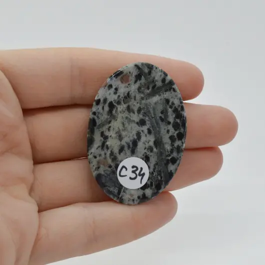 Cabochon Hornblend 45x31x5mm C34, imagine 2
