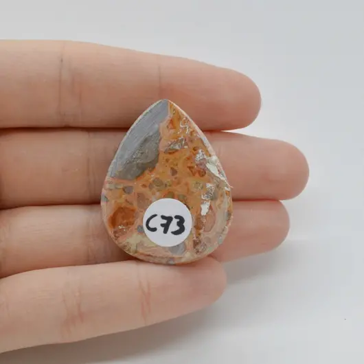 Cabochon Jasp Leopard 34x27x7mm C73, imagine 2