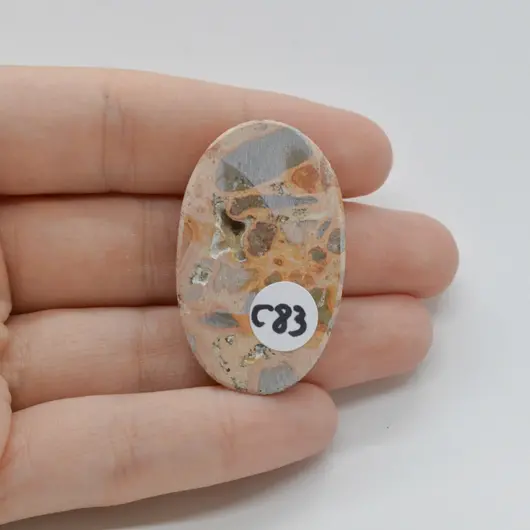Cabochon Jasp Leopard 39x23x6mm C83, imagine 2