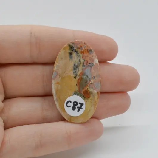 Cabochon Jasp Leopard 40x23x6mm C87, imagine 2