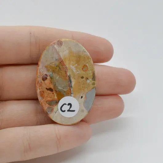 Cabochon Jasp Leopard 41x28x7mm C2, imagine 2