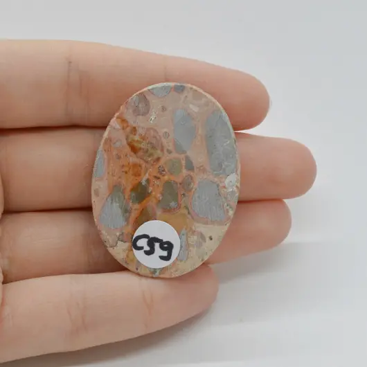 Cabochon Jasp Leopard 41x30x6mm C59, imagine 2