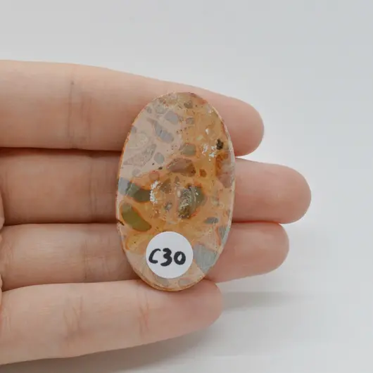 Cabochon Jasp Leopard 42x25x6mm C30, imagine 2