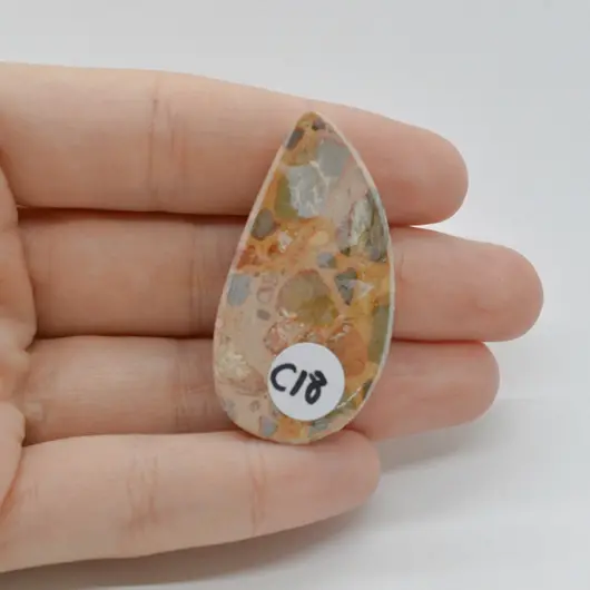 Cabochon Jasp Leopard 43x23x7mm C18, imagine 2