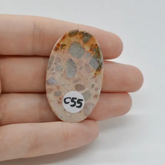 Cabochon Jasp Leopard 43x26x6mm C55, imagine 2