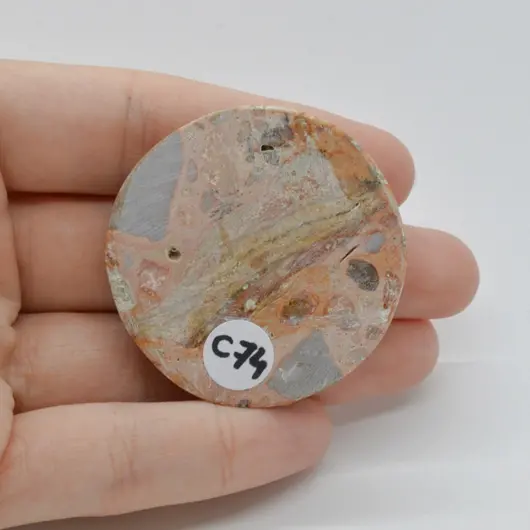 Cabochon Jasp Leopard 43x43x6mm C74, imagine 2