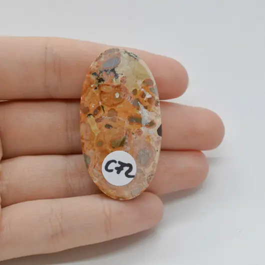 Cabochon Jasp Leopard 44x23x8mm C72, imagine 2