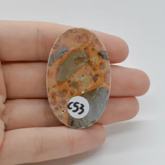 Cabochon Jasp Leopard 46x30x6mm C53, imagine 2