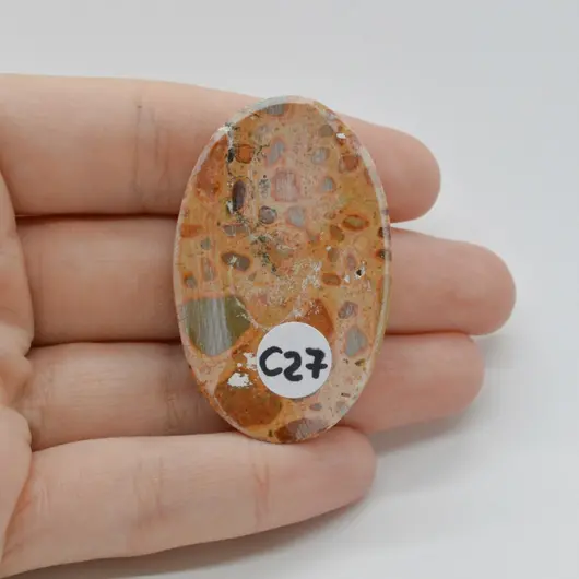 Cabochon Jasp Leopard 46x30x7mm C27, imagine 2