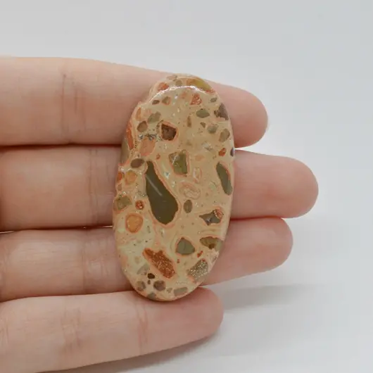 Cabochon Jasp Leopard 48x25x6mm C23