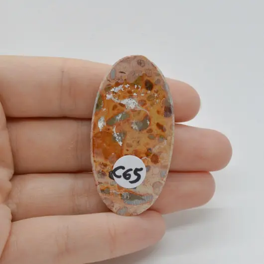 Cabochon Jasp Leopard 48x25x6mm C65, imagine 2