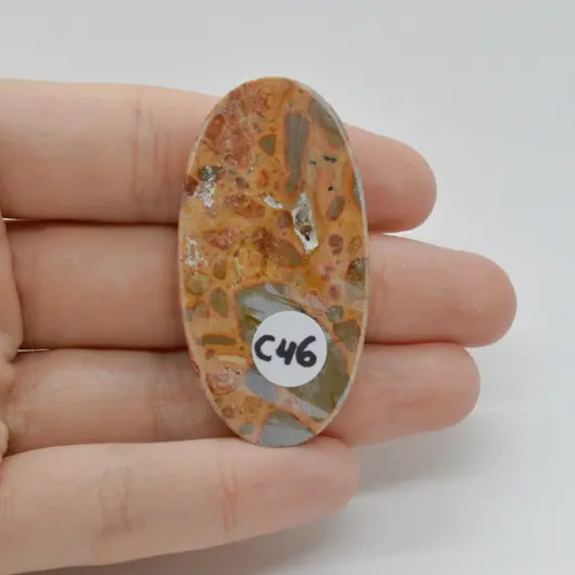 Cabochon Jasp Leopard 49x25x5mm C46, imagine 2