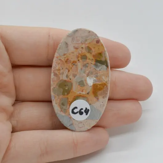 Cabochon Jasp Leopard 49x28x7mm C64, imagine 2