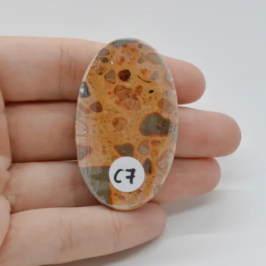 Cabochon Jasp Leopard 49x29x7mm C7, imagine 2