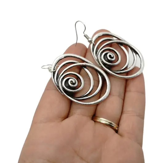 Cercei din cupru argintat spirala model 2, imagine 2