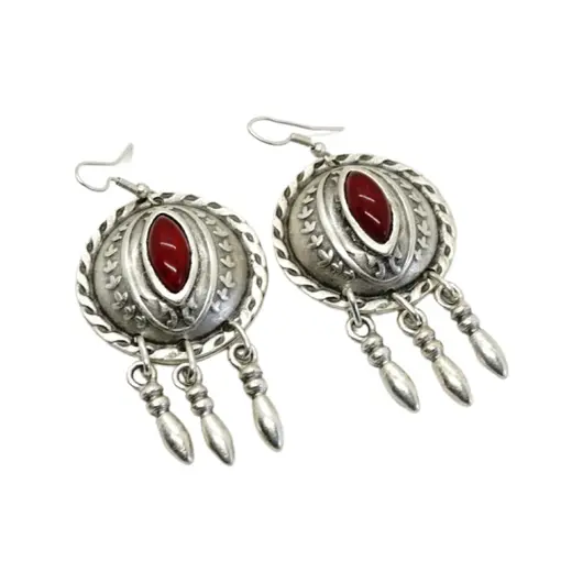 Cercei din cupru argintat talisman model 14