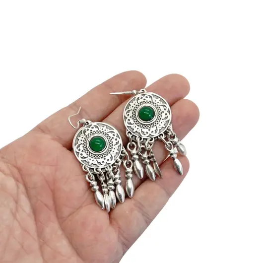 Cercei din cupru argintat talisman model 18, imagine 2