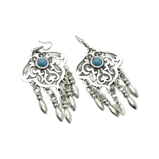 Cercei din cupru argintat talisman model 20