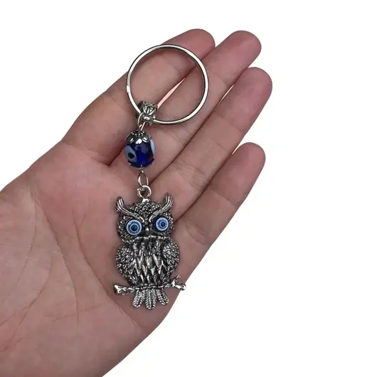 Breloc talisman cu bufnita si Ochiul lui Horus, model 4, imagine 2