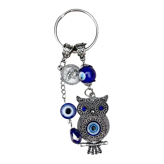 Breloc talisman cu bufnita si Ochiul lui Horus, model 5