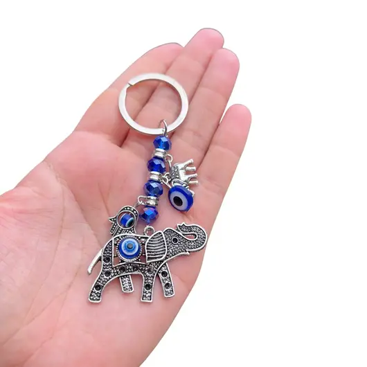 Breloc talisman cu elefant si Ochiul lui Horus, model 3, imagine 2