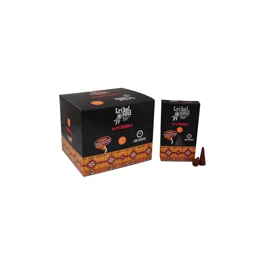 Conuri parfumate backflow Tribal Soul - Myrrh, 10 buc