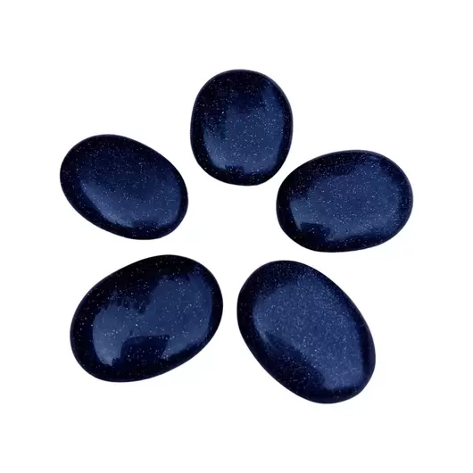 Piatra terapeutica Worry stone Goldstone albastru, 30-40mm, imagine 2