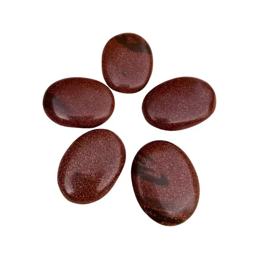 Piatra terapeutica Worry stone Goldstone maro, 30-40mm, imagine 2