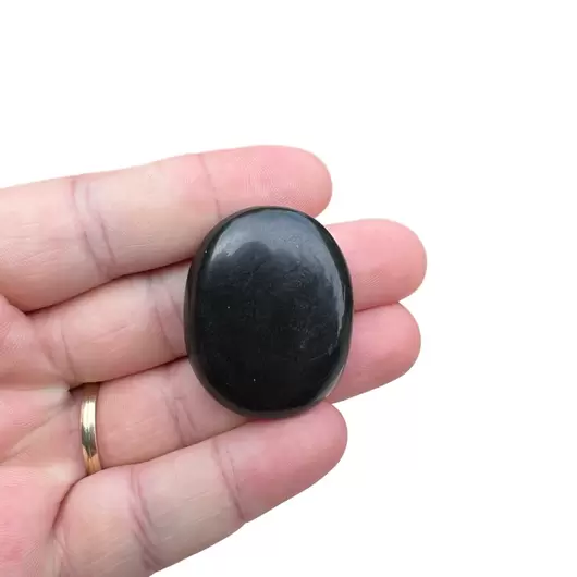 Piatra terapeutica Worry stone Obsidian, 30-40mm, imagine 3