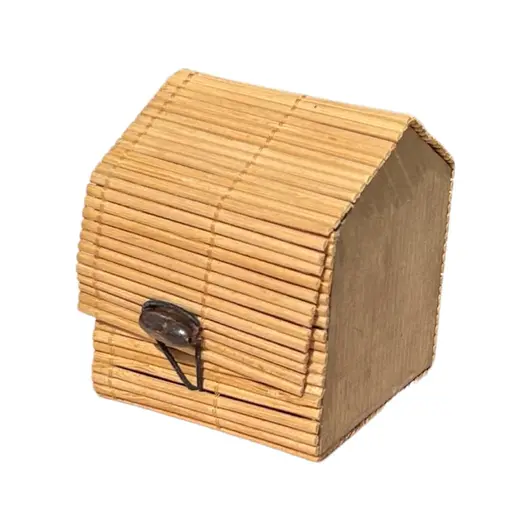 Cutie din bete de bambus cufar bej, 70mm