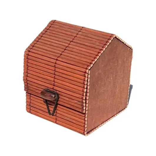 Cutie din bete de bambus cufar maro, 70mm