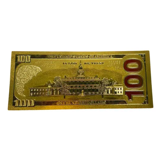 Feng Shui - Bancnota aurie din polimer 100$ (o suta de dolari), imagine 2