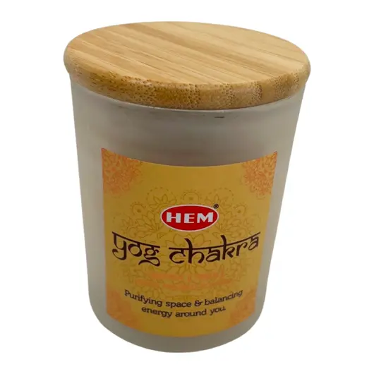 Lumanare naturala HEM din ceara de soia, Yog Chakra, imagine 2