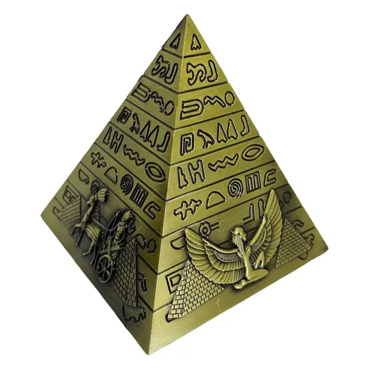 Piramida cu inscriptii egiptene - alama, 10cm, imagine 3