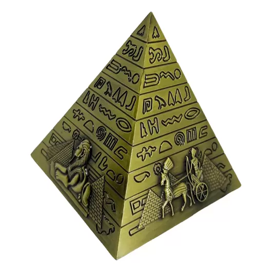 Piramida cu inscriptii egiptene - alama, 10cm, imagine 4