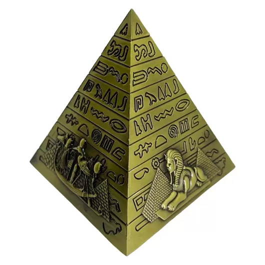 Piramida cu inscriptii egiptene - alama, 10cm