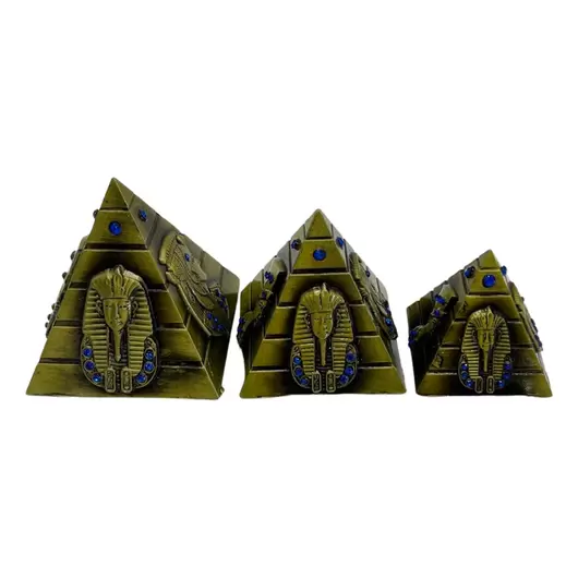 Set piramide cu inscriptii egiptene - alama
