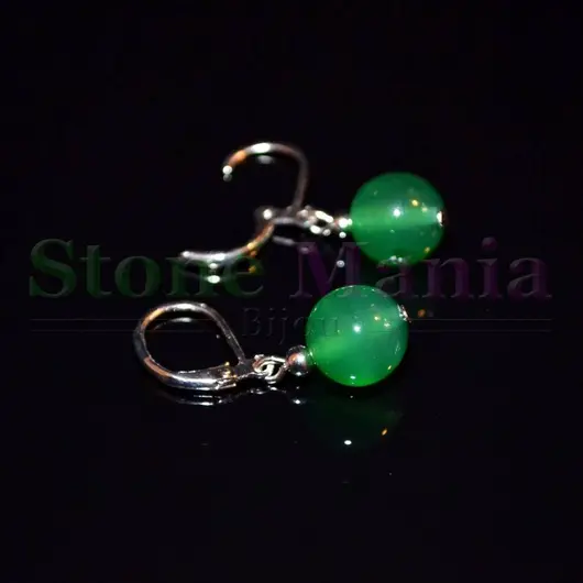 Cercei cu agatatoare agat verde 1