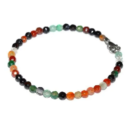 Bratara mix agate fatetate 4mm