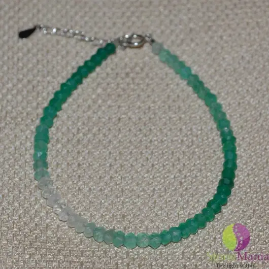 Bratara onix verde bicolor discuri 4mm si argint 925